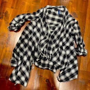 Plaid Lightweight Open front shirt